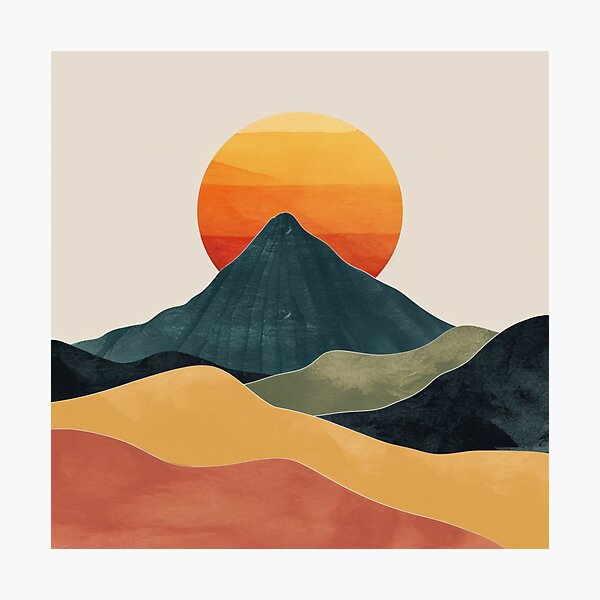 Item preview, Sunset Over Mountain Landscape Art Print designed and sold by amortka.
