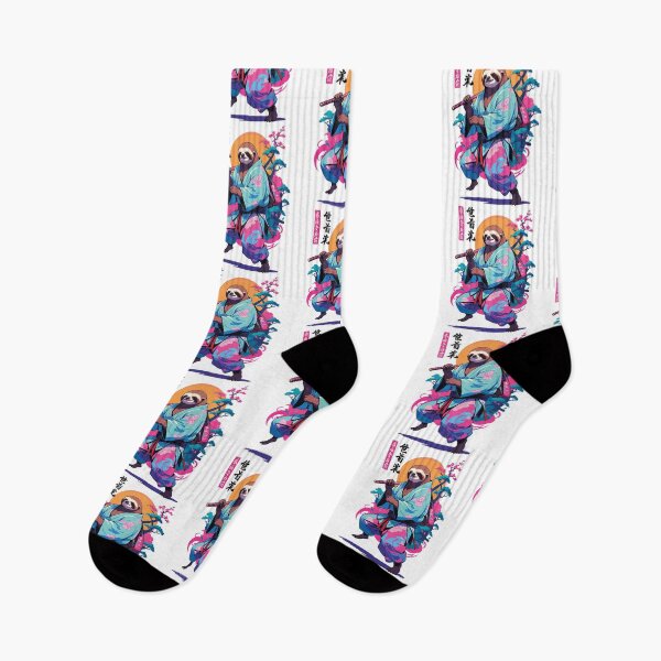 Item preview, Samurai Sloth Aesthetic Vaporwave Style designed and sold by LuminOrb.