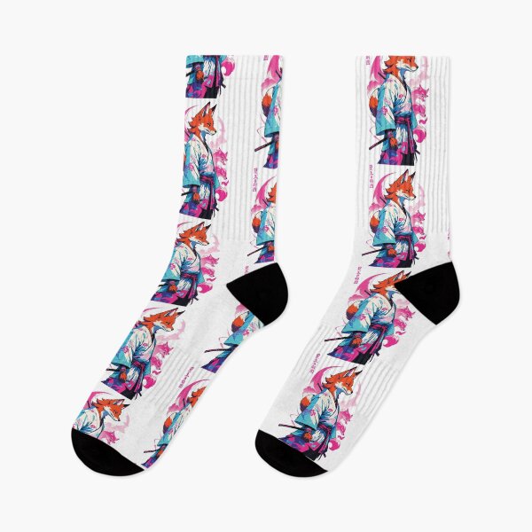 Item preview, Kitsune Samurai Fox Aesthetic Vaporwave Style designed and sold by LuminOrb.