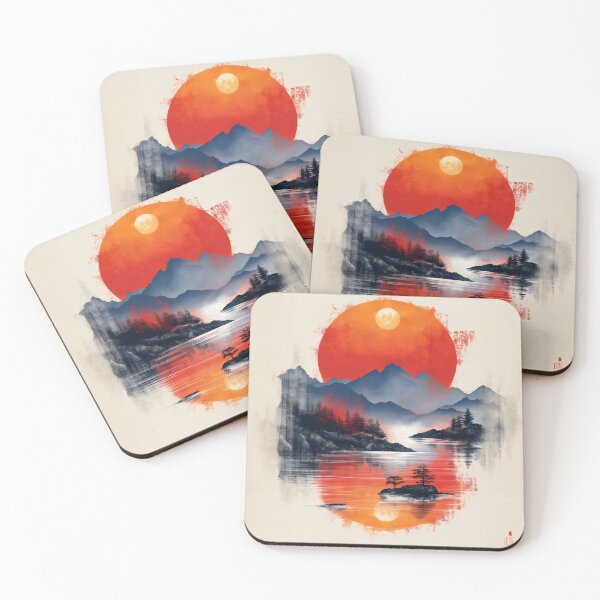 Item preview, Sunset Mountain Lake Art designed and sold by amortka.