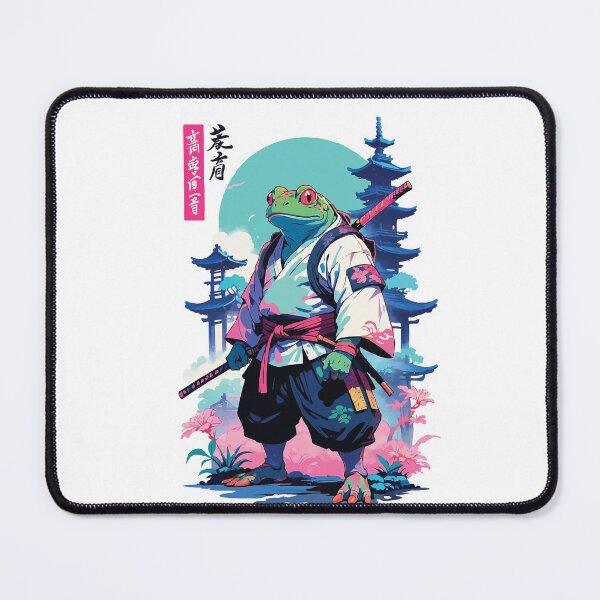 Item preview, Samurai Frog Aesthetic Vaporwave Style designed and sold by LuminOrb.