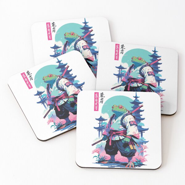 Item preview, Samurai Frog Aesthetic Vaporwave Style designed and sold by LuminOrb.