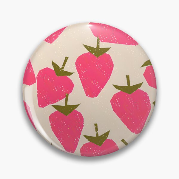 Item preview, Pink Strawberry Pattern Risograph Print designed and sold by KokoroCreations.