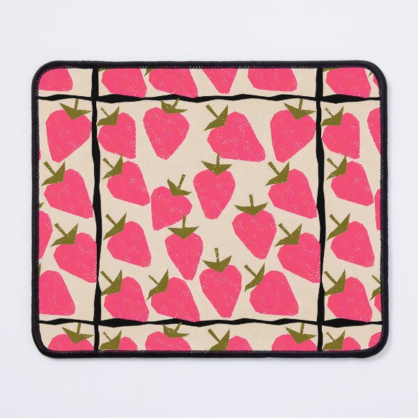 Item preview, Pink Strawberry Pattern Risograph Print designed and sold by KokoroCreations.