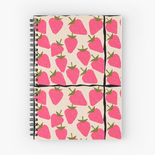 Item preview, Pink Strawberry Pattern Risograph Print designed and sold by KokoroCreations.