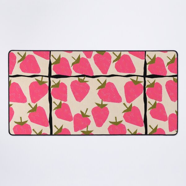 Item preview, Pink Strawberry Pattern Risograph Print designed and sold by KokoroCreations.