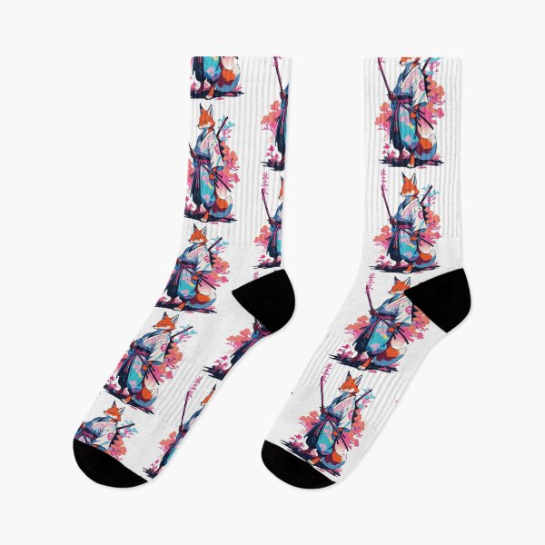 Item preview, Kitsune Samurai Fox Aesthetic Vaporwave Style designed and sold by LuminOrb.