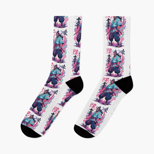 Item preview, Samurai Oni Yokai Aesthetic Vaporwave Style designed and sold by LuminOrb.