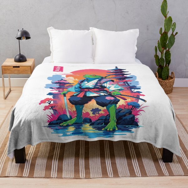 Item preview, Samurai Frog & Aesthetic Vaporwave Style designed and sold by LuminOrb.
