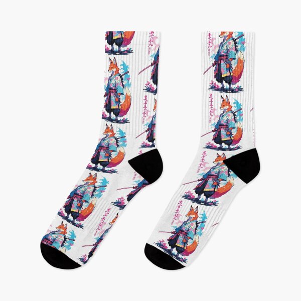 Item preview, Kitsune Samurai Fox Aesthetic Vaporwave Style designed and sold by LuminOrb.