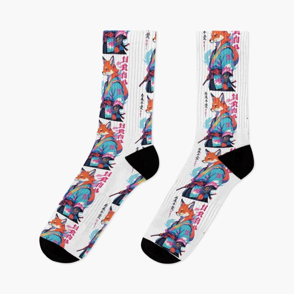 Item preview, Kitsune Samurai Fox Aesthetic Vaporwave Style designed and sold by LuminOrb.