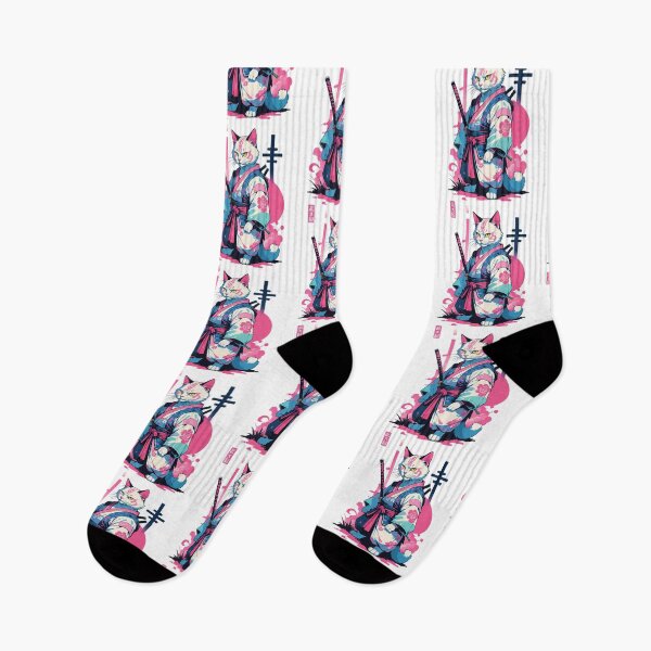 Item preview, Samurai Cat Vaporwave Aesthetic Japan Art designed and sold by LuminOrb.