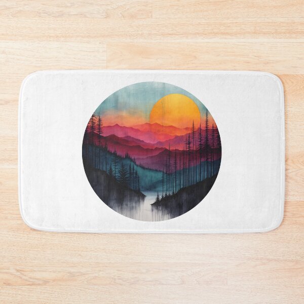 Item preview, Colorful Sunset Mountain Landscape Painting designed and sold by amortka.