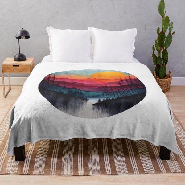 Item preview, Colorful Sunset Mountain Landscape Painting designed and sold by amortka.
