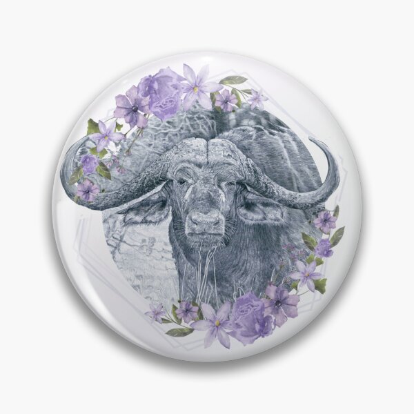 Item preview, Buffalo Encounter: HV’s Pencil Sketch of a Buffalo Gazing from the Bushveld designed and sold by IDoMatterROSASS.