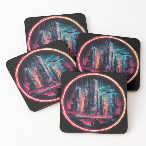 Item preview, Neon Futuristic Cyberpunk Cityscape designed and sold by behnay.