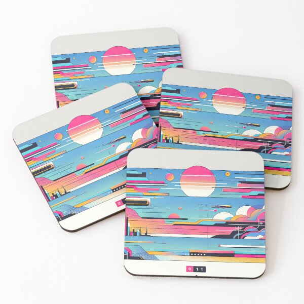 Item preview, Colorful futuristic anime inspired abstract scene designed and sold by SunkenCost.