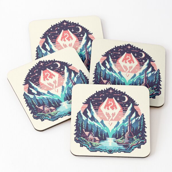 Item preview, Skyrim Beautiful Snowy Mountains Pixel Art designed and sold by Jake-Carter0.