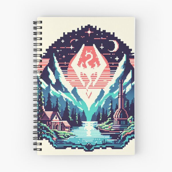 Item preview, Skyrim Beautiful Snowy Mountains Pixel Art designed and sold by Jake-Carter0.