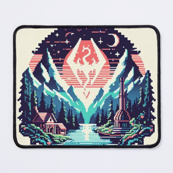 Item preview, Skyrim Beautiful Snowy Mountains Pixel Art designed and sold by Jake-Carter0.