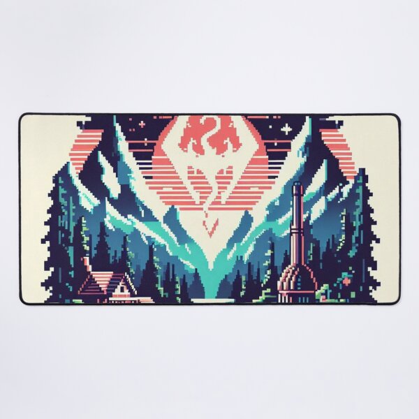 Item preview, Skyrim Beautiful Snowy Mountains Pixel Art designed and sold by Jake-Carter0.