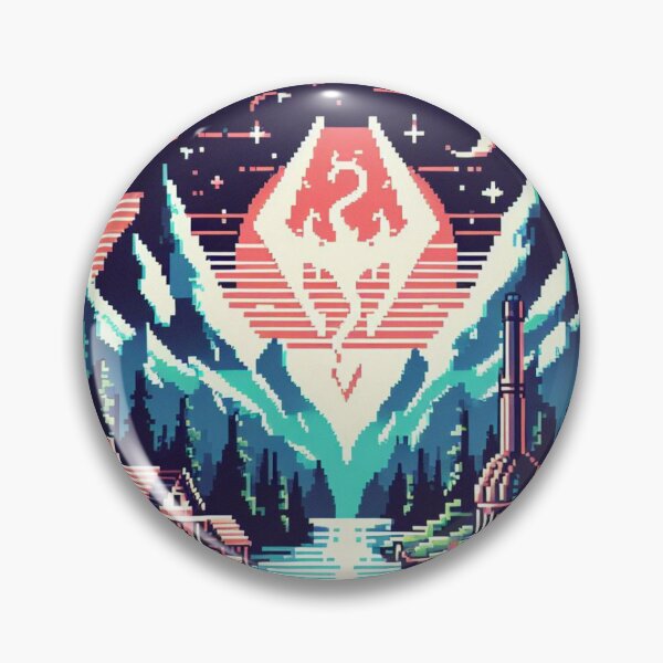 Item preview, Skyrim Beautiful Snowy Mountains Pixel Art designed and sold by Jake-Carter0.