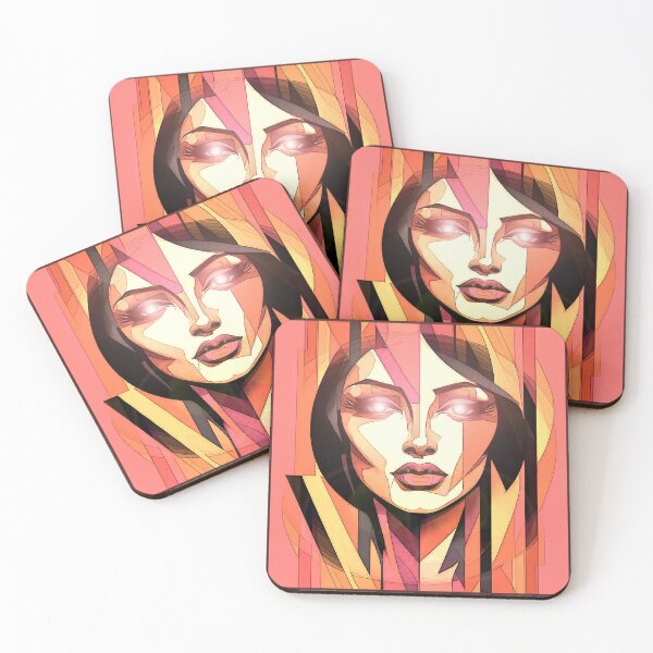 Item preview, abstract womens face 2024 cubism artwork tileartwork designed and sold by tileartwork.