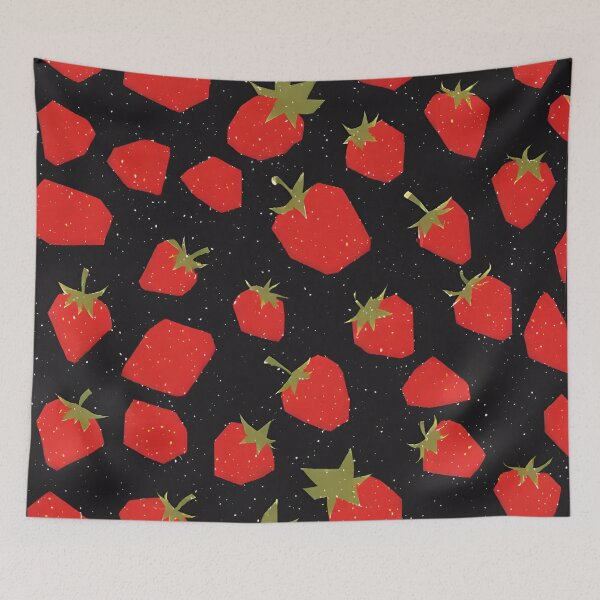 Item preview, Red Strawberry Pattern Risograph Print designed and sold by KokoroCreations.