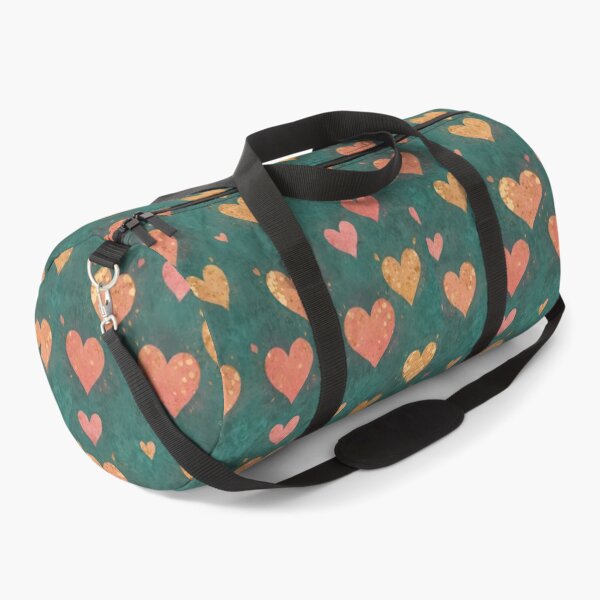 Item preview, Vibrant geen and gold hearts art  designed and sold by PatternPuppy.
