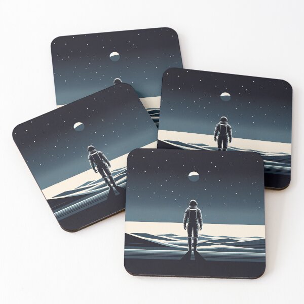 Item preview, futuristic astronaut in desert minimalist art designed and sold by SunkenCost.