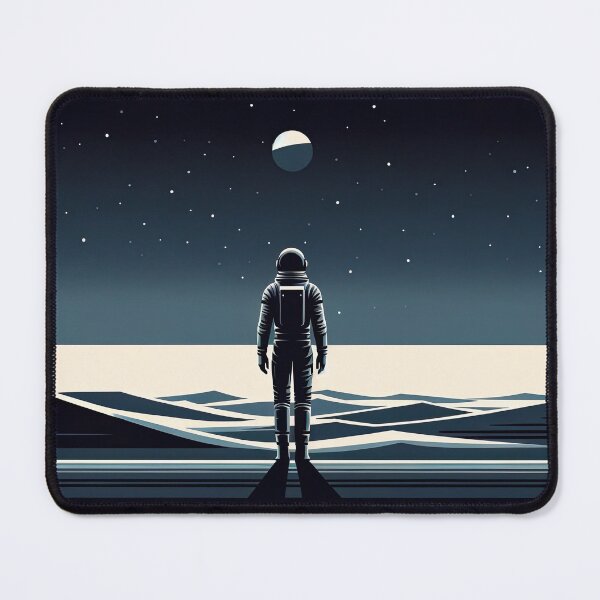 Item preview, futuristic astronaut in desert minimalist art designed and sold by SunkenCost.