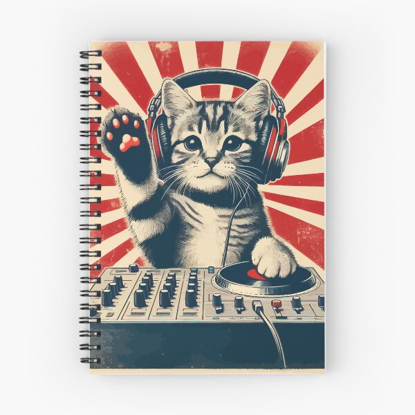 Item preview, Cool Funny Cute Deejay House Cat Retro Vintage designed and sold by TomFrontierArt.