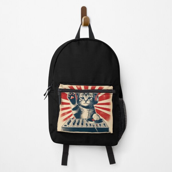 Item preview, Cool Funny Cute Deejay House Cat Retro Vintage designed and sold by TomFrontierArt.
