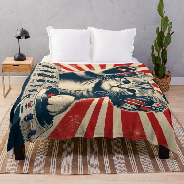 Item preview, Cool Funny Cute Deejay House Cat Retro Vintage designed and sold by TomFrontierArt.