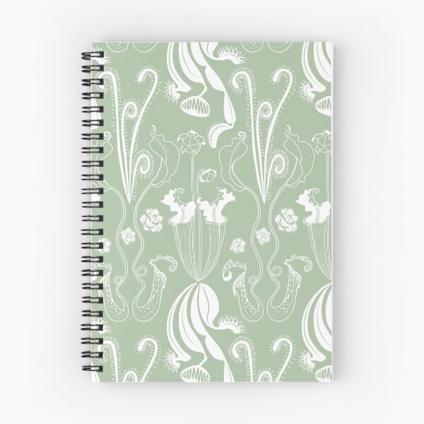 Item preview, Carnivorous garden - white on sage green designed and sold by kobyakov.