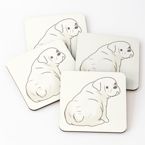 Item preview, White English Bulldog sitting  designed and sold by Artofmayara.