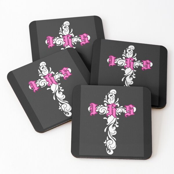 Item preview, Cross with IHS in artistic christian style happy cute romantic christian gifts  designed and sold by thankful-loco.