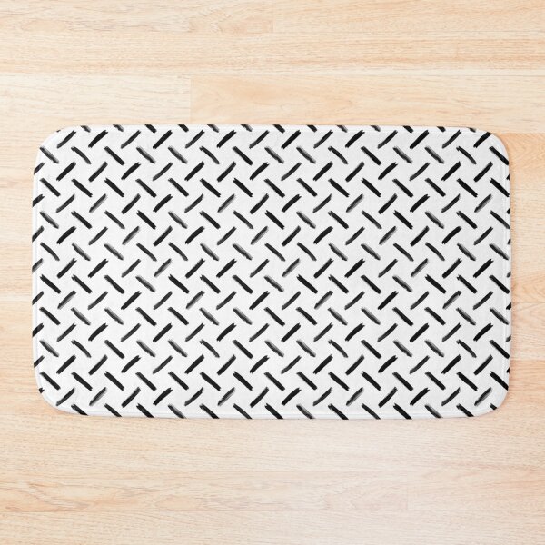 Item preview, White and Black Hand Drawn Herring Bone Crossed Diagonal Rows of Textured Lines designed and sold by GenAumonier.