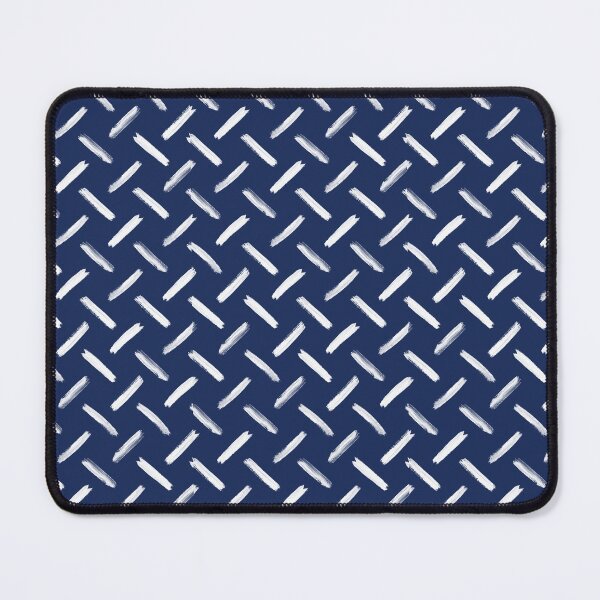 Item preview, Dark Blue and White Hand Drawn Herring Bone Crossed Diagonal Rows of Textured Lines designed and sold by GenAumonier.