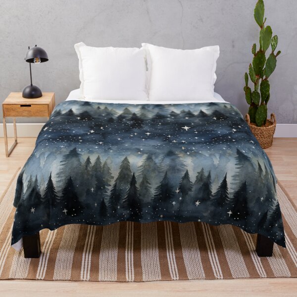 Item preview, Night sky,stars,Trees,pine trees,forest,watercolor nature background. designed and sold by MariaMarinova.