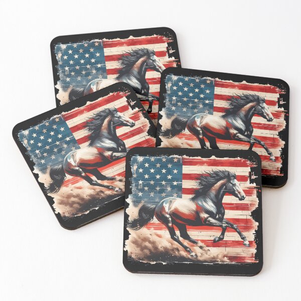 Item preview, Patriotic Horse American Flag Horseback Riding designed and sold by TomFrontierArt.