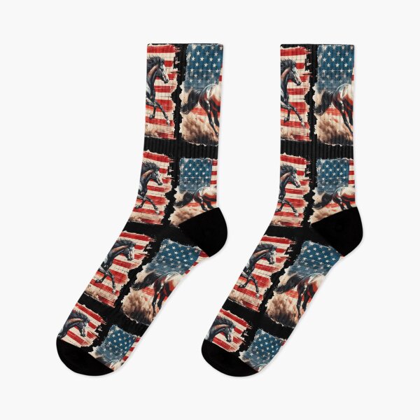Item preview, Patriotic Horse American Flag Horseback Riding designed and sold by TomFrontierArt.