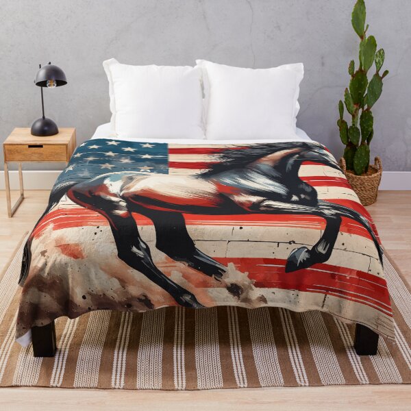 Item preview, Patriotic Horse American Flag Horseback Riding designed and sold by TomFrontierArt.