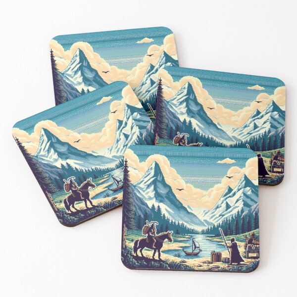 Item preview, Skyrim Mountains Pixel Art designed and sold by Jake-Carter0.