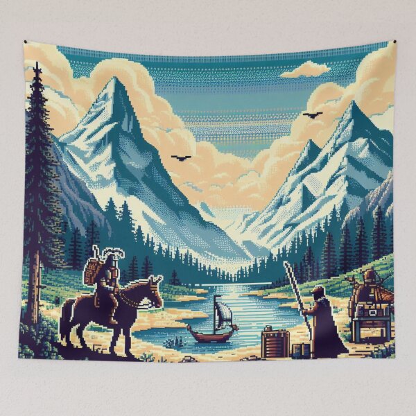 Item preview, Skyrim Mountains Pixel Art designed and sold by Jake-Carter0.