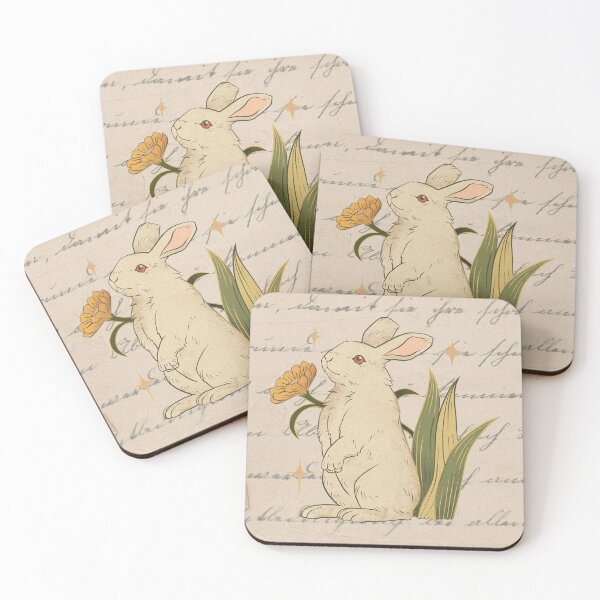 Item preview, Rabbit with Flowers: The Melancholy of Handwritten Memories designed and sold by MisiuKolorowy.