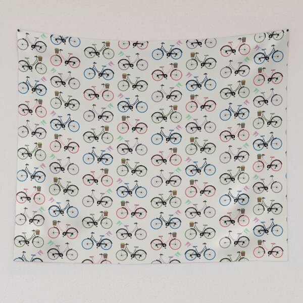 Item preview, Lovely Little Bikes - Summer Bike Rides Colorful - Pink, Blue, Green, Pink designed and sold by GenAumonier.