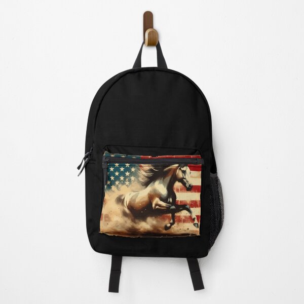 Item preview, Patriotic Horse American Flag Horseback Riding Vintage designed and sold by TomFrontierArt.