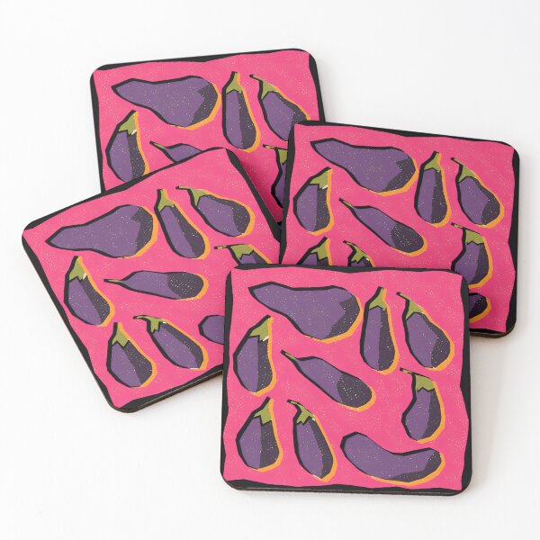Item preview, Fuchsia Eggplant Pattern Risograph Print designed and sold by KokoroCreations.