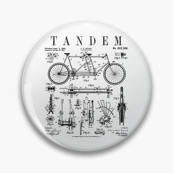 Item preview, Tandem Bicycle Cycling Cyclist Biker Bike Vintage Patent designed and sold by GrandeDuc.